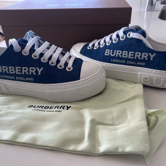 Burberry Blue Denim Sneakers - Picture 1 of 7